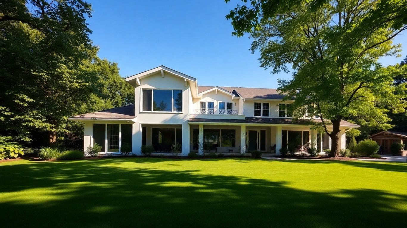 Casă modernă cu grădină spațioasă lângă București.